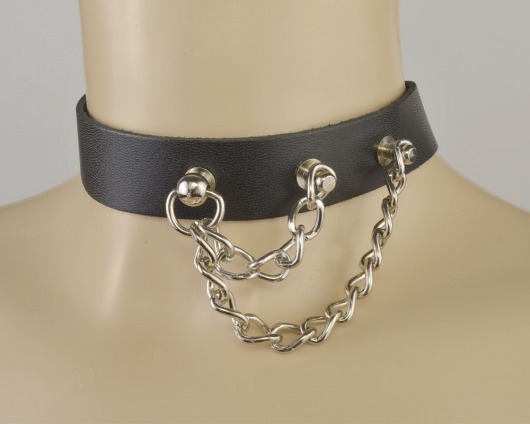 Черный чокер с двумя цепочками - Sitabella - купить с доставкой в Кисловодске