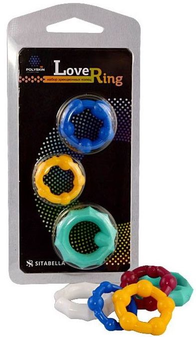 Набор из 3 цветных эрекционных колец Love Ring - Sitabella - в Кисловодске купить с доставкой