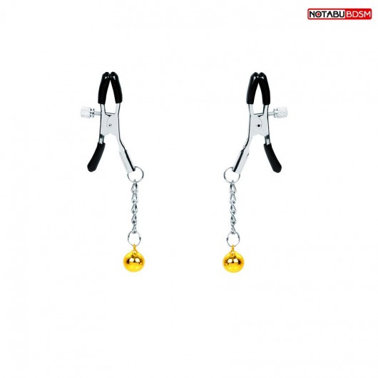 Оригинальные зажимы на соски с желтыми шариками - Notabu - купить с доставкой в Кисловодске