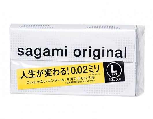 Презервативы Sagami Original 0.02 L-size увеличенного размера - 10 шт. - Sagami - купить с доставкой в Кисловодске