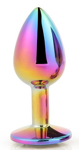 Голографическая анальная втулка с радужным кристаллом - 7,1 см. - Dream Toys - купить с доставкой в Кисловодске