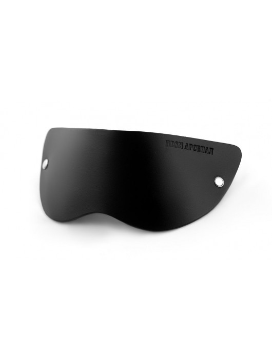 Черная плотная кожаная маска на глаза - БДСМ Арсенал - купить с доставкой в Кисловодске