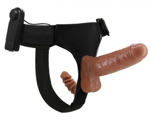 Страпон с вагинальной пробкой и вибрацией Ultra Passionate Harness - 16 см. - Baile - купить с доставкой в Кисловодске