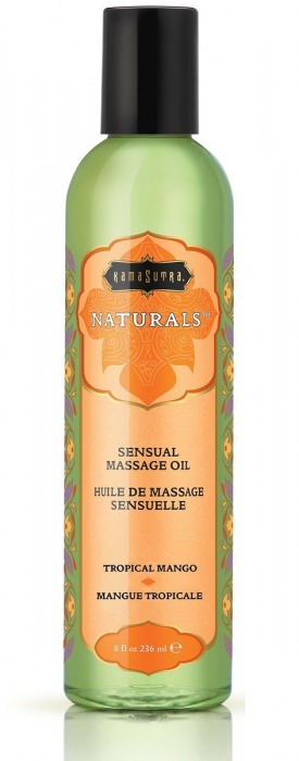 Массажное масло Naturals Tropical Mango с ароматом манго - 236 мл. - Kama Sutra - купить с доставкой в Кисловодске