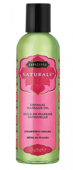 Массажное масло Naturals Strawberry Dreams с ароматом клубники - 59 мл. - Kama Sutra - купить с доставкой в Кисловодске
