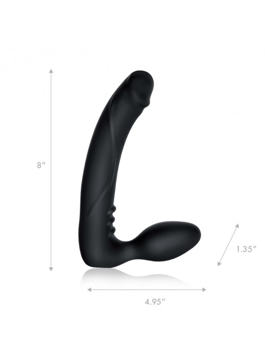 Черный безремневой страпон с вибрацией - 20,3 см. - Pegasus - купить с доставкой в Кисловодске