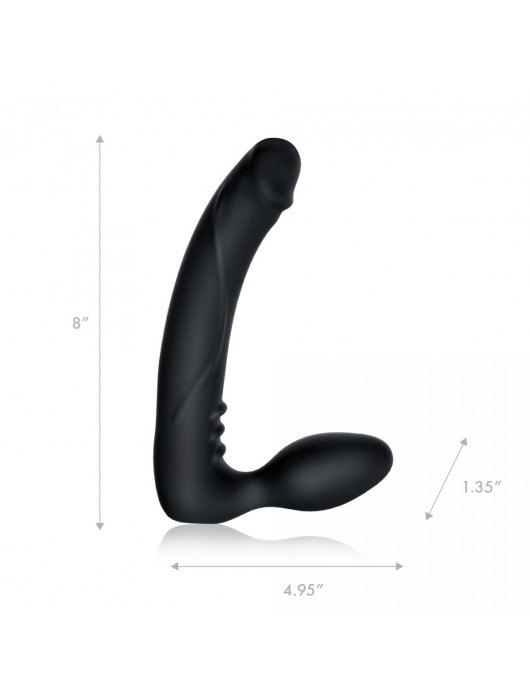 Черный безремневой страпон с вибрацией - 20,3 см. - Pegasus - купить с доставкой в Кисловодске