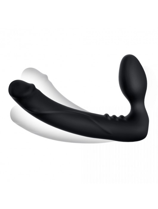 Черный безремневой страпон с вибрацией - 20,3 см. - Pegasus - купить с доставкой в Кисловодске