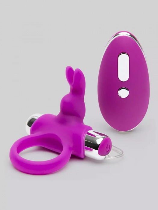 Лиловое виброкольцо с пультом ДУ Remote Control Cock Ring - Happy Rabbit - в Кисловодске купить с доставкой