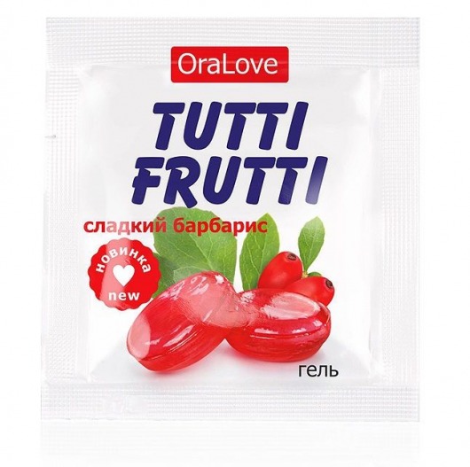 Гель-смазка Tutti-frutti со вкусом барбариса - 4 гр. - Биоритм - купить с доставкой в Кисловодске