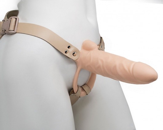 Телесный фаллопротез MEN STYLE с анальным стимулятором - 17,5 см. - LOVETOY (А-Полимер) - купить с доставкой в Кисловодске