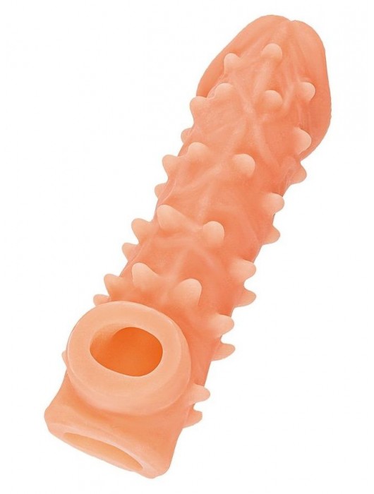 Телесная закрытая насадка с пупырышками Cock Sleeve Size L - 17,6 см. - KOKOS - в Кисловодске купить с доставкой