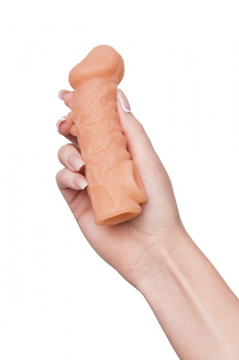 Телесная закрытая насадка с шершавой головкой Cock Sleeve Size S - 13,8 см. - KOKOS - в Кисловодске купить с доставкой