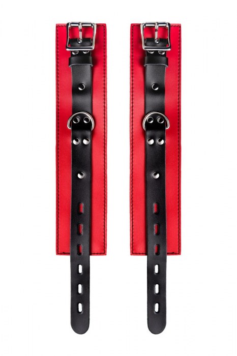 Красно-черные оковы на ноги из кожи - ToyFa - купить с доставкой в Кисловодске