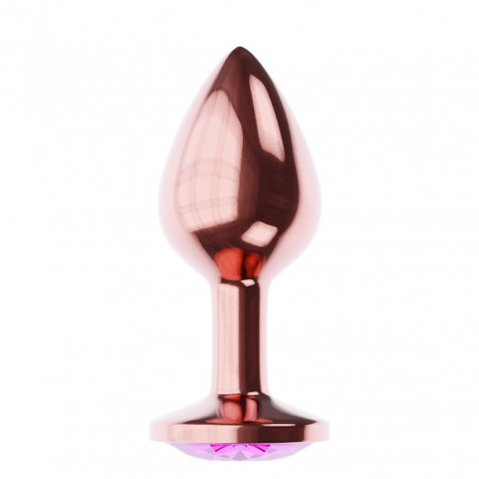 Пробка цвета розового золота с лиловым кристаллом Diamond Quartz Shine L - 8,3 см. - Lola Games - купить с доставкой в Кисловодске