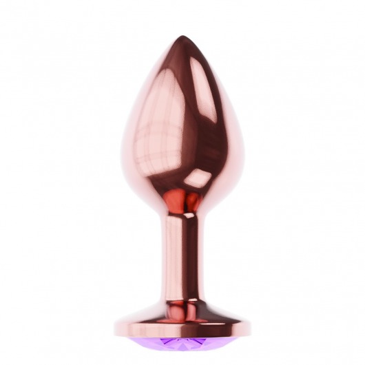 Пробка цвета розового золота с фиолетовым кристаллом Diamond Amethyst Shine L - 8,3 см. - Lola Games - купить с доставкой в Кисловодске
