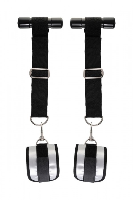 Черно-серебристые фиксаторы для рук на дверь Anonymo - ToyFa - купить с доставкой в Кисловодске