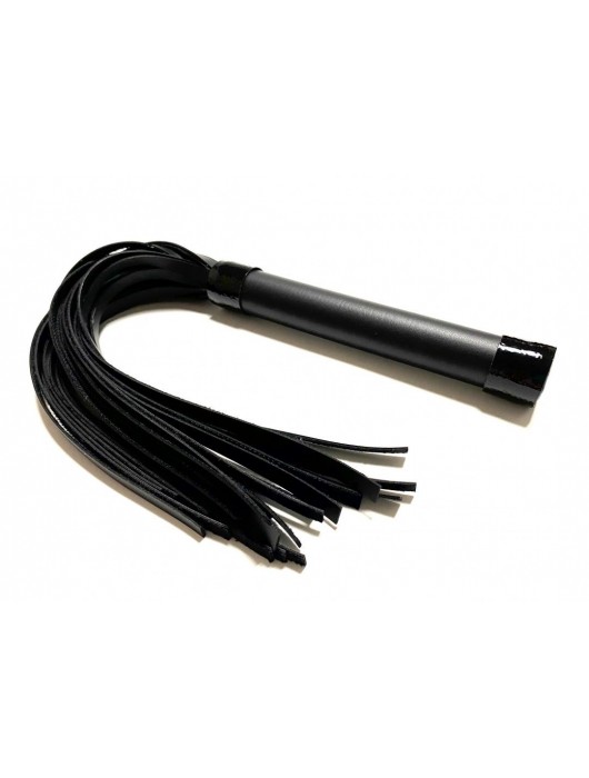 Черная плеть из эко-кожи - 42 см. - БДСМ Арсенал - купить с доставкой в Кисловодске