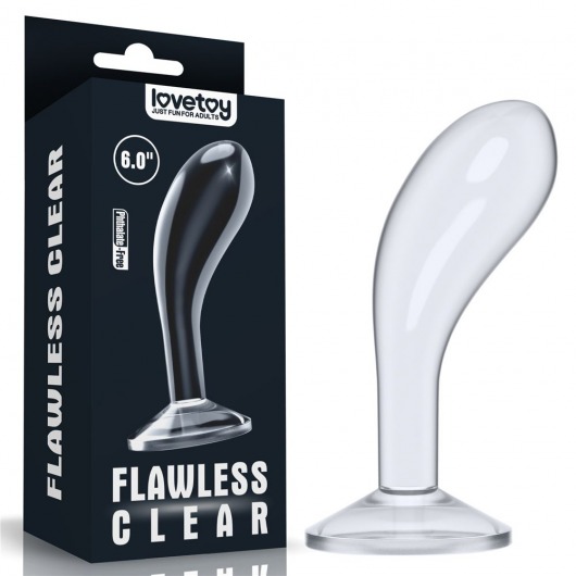 Прозрачный стимулятор простаты Flawless Clear Prostate Plug - 15 см. - Lovetoy - в Кисловодске купить с доставкой