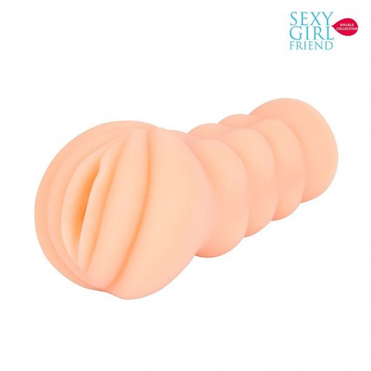 Телесный мастурбатор-вагина с комплектом эрекционных колец - Bior toys - в Кисловодске купить с доставкой