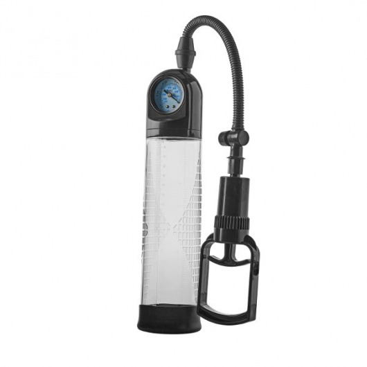 Прозрачная вакуумная помпа с манометром Deluxe Penis Pump - Dream Toys - в Кисловодске купить с доставкой
