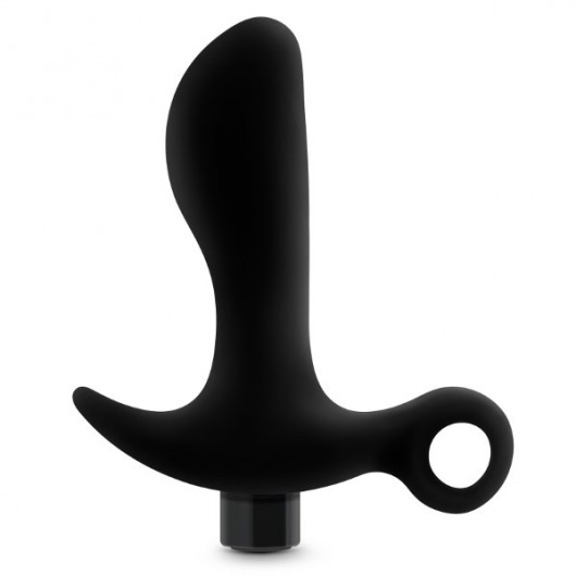 Черный анальный вибратор Silicone Vibrating Prostate Massager 01 - 10,8 см. - Blush Novelties - в Кисловодске купить с доставкой
