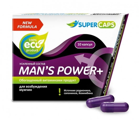 Возбуждающее средство для мужчин Mans Power plus - 10 капсул (0,35 гр.) +1 в подарок - SuperCaps - купить с доставкой в Кисловодске