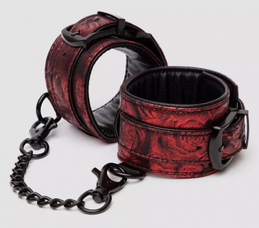 Красно-черные наручники Reversible Faux Leather Wrist Cuffs - Fifty Shades of Grey - купить с доставкой в Кисловодске