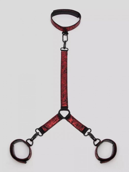 Ошейник с наручниками Reversible Faux Leather Collar and Wrist - Fifty Shades of Grey - купить с доставкой в Кисловодске