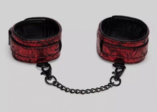 Красно-черные оковы Reversible Faux Leather Ankle Cuffs - Fifty Shades of Grey - купить с доставкой в Кисловодске