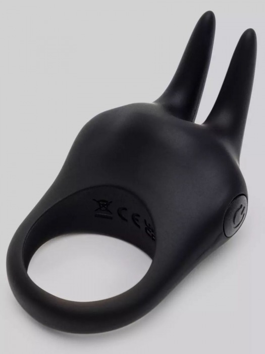 Черное эрекционное виброкольцо Sensation Rechargeable Vibrating Rabbit Love Ring - Fifty Shades of Grey - в Кисловодске купить с доставкой