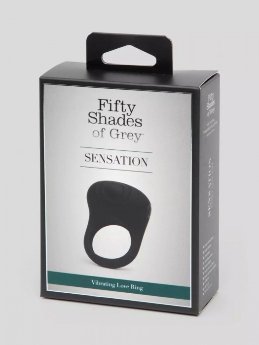 Черное эрекционное виброкольцо Sensation Rechargeable Vibrating Love Ring - Fifty Shades of Grey - в Кисловодске купить с доставкой