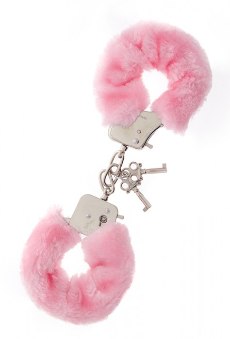 Металлические наручники с розовой меховой опушкой METAL HANDCUFF WITH PLUSH PINK - Dream Toys - купить с доставкой в Кисловодске