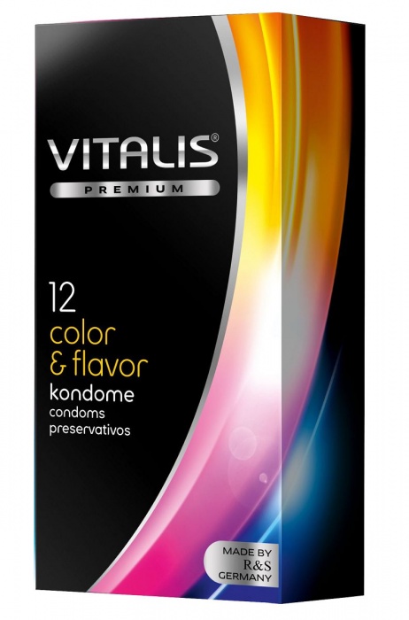 Цветные ароматизированные презервативы VITALIS PREMIUM color   flavor - 12 шт. - Vitalis - купить с доставкой в Кисловодске