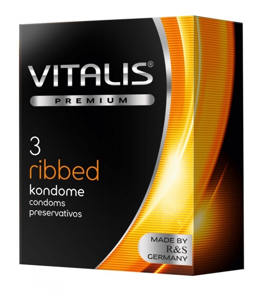 Ребристые презервативы VITALIS PREMIUM ribbed - 3 шт. - Vitalis - купить с доставкой в Кисловодске