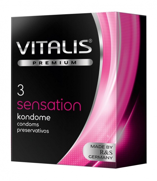 Презервативы с пупырышками и кольцами VITALIS PREMIUM sensation - 3 шт. - Vitalis - купить с доставкой в Кисловодске