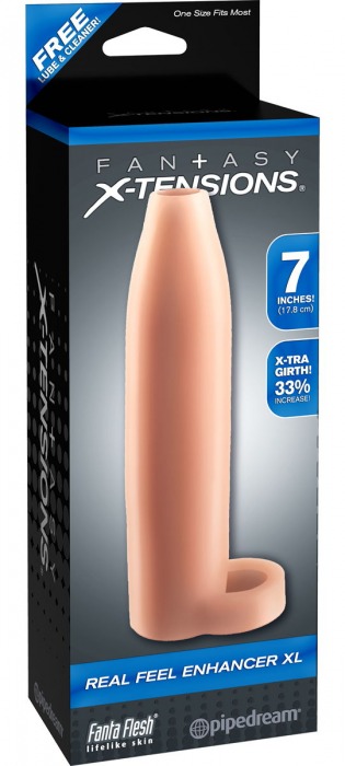 Телесная насадка Real Feel Enhancer XL - 17 см. - Pipedream - в Кисловодске купить с доставкой