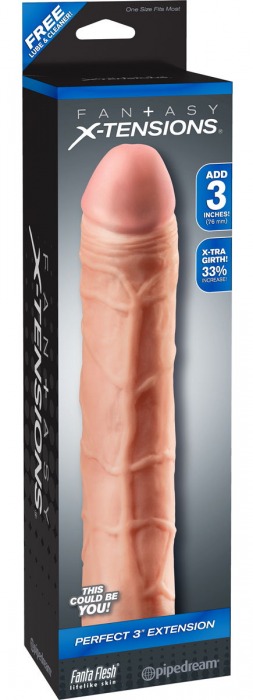 Телесная удлиняющая насадка Perfect 3 Extension - 22 см. - Pipedream - в Кисловодске купить с доставкой