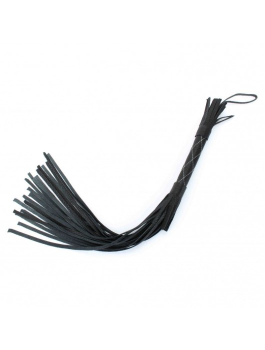 Аккуратная чёрная плетка  из натуральной кожи - БДСМ Арсенал - купить с доставкой в Кисловодске