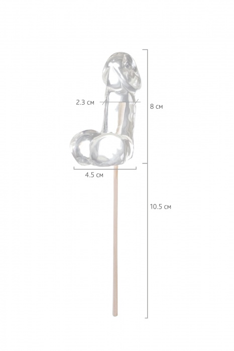 Прозрачный леденец в форме фаллоса со вкусом пина колады - Sosuчki - купить с доставкой в Кисловодске