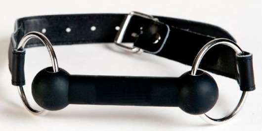 Чёрный кляп-трензель на кожаных ремешках - ToyFa - купить с доставкой в Кисловодске