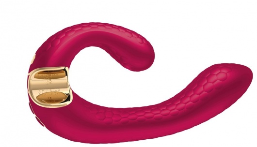 Малиновый гибкий вибростимулятор MIYO с двумя моторами - 18,5 см. - Shunga