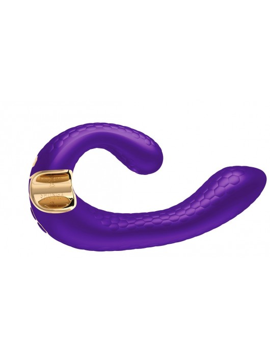 Фиолетовый гибкий вибростимулятор MIYO с двумя моторами - 18,5 см. - Shunga