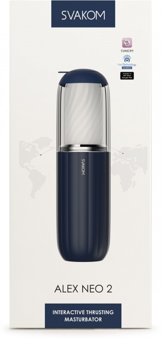 Черно-белый интерактивный мастурбатор Alex Neo 2 - Svakom - в Кисловодске купить с доставкой