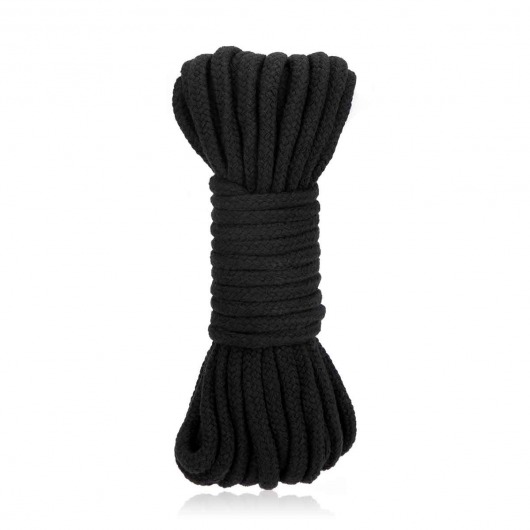 Черная хлопковая веревка для связывания Bondage Rope - 10 м. - Lux Fetish - купить с доставкой в Кисловодске