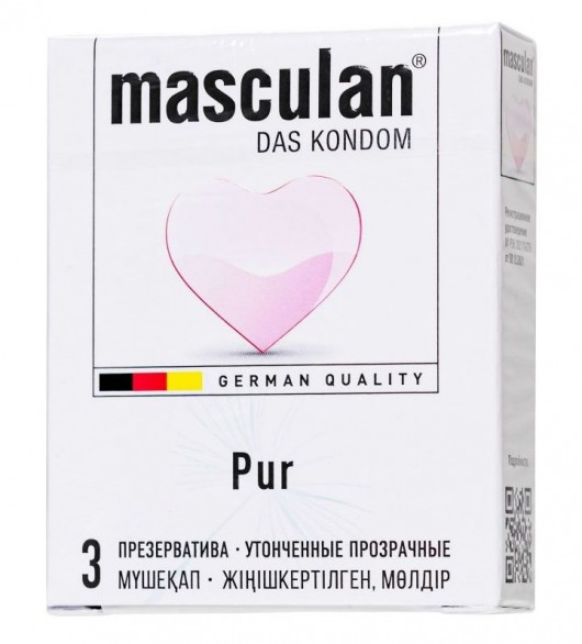Супертонкие презервативы Masculan Pur - 3 шт. - Masculan - купить с доставкой в Кисловодске