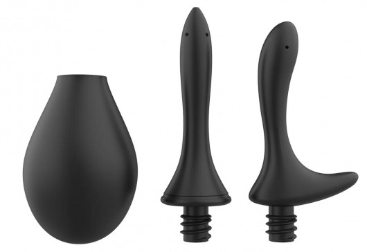 Черный анальный душ Nexus Anal Douche Set с 2 сменными насадками - Nexus Range - купить с доставкой в Кисловодске