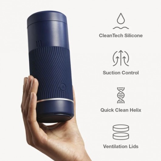 Синий мастурбатор с контролем всасывания Arcwave Pow Stroker - Arcwave - в Кисловодске купить с доставкой