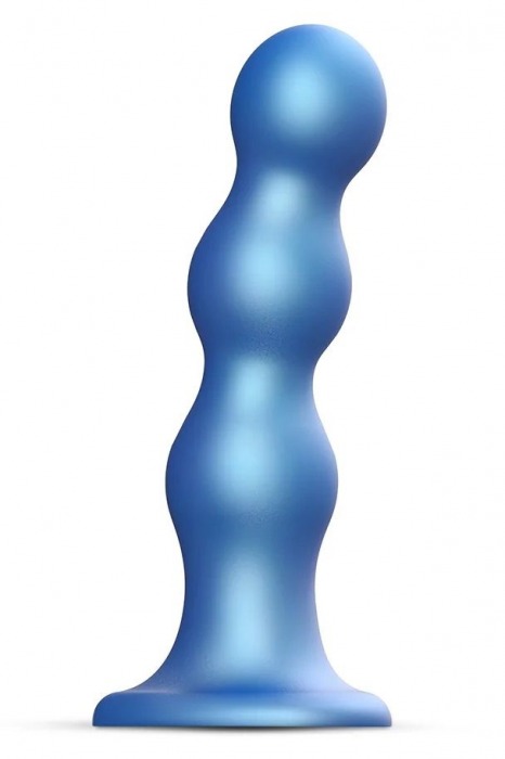 Голубая насадка Strap-On-Me Dildo Plug Balls size L - Strap-on-me - купить с доставкой в Кисловодске