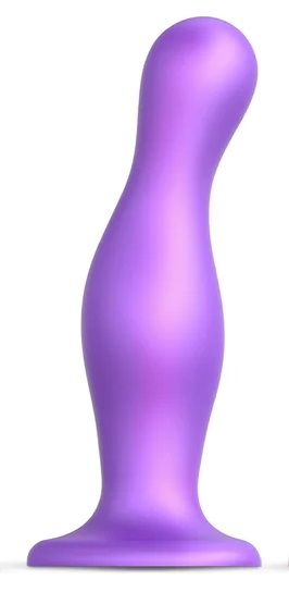 Фиолетовая насадка Strap-On-Me Dildo Plug Curvy size L - Strap-on-me - купить с доставкой в Кисловодске